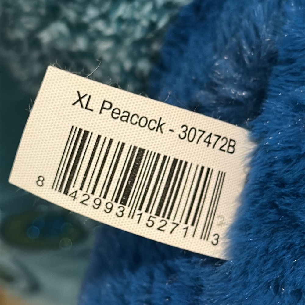 XL Blue Plush Peacock Toy my - Picture 7 of 7